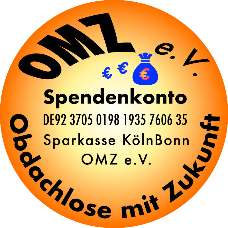 OMZ-Spendenkonto als Buton.